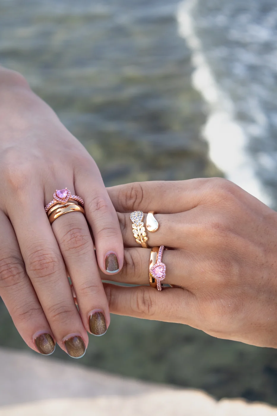 Lesbian engagement rings close-up photographer Playa del Carmen